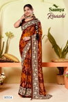 Raashi By Saumya Sparkle Georgette Printed Saree Wholesalers In Surat
